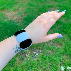 Oval Bead Elastic Cuff